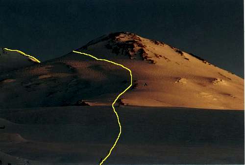 Standard route up Elbrus as...