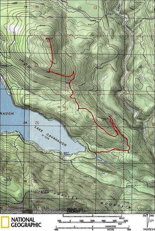 Kinsey Hill route map