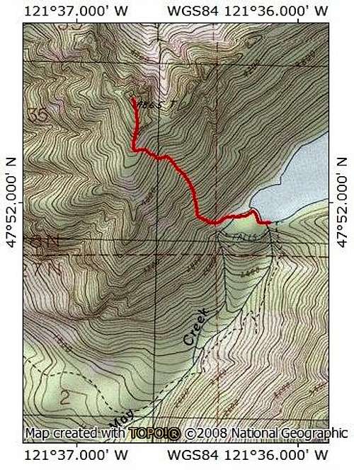 Zekes Peak route from Lake Isabel