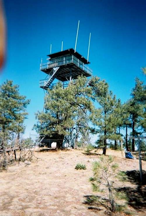 The fire lookout atop Aztec...