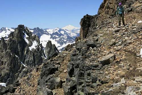 Descending Black Peak's South Ridge