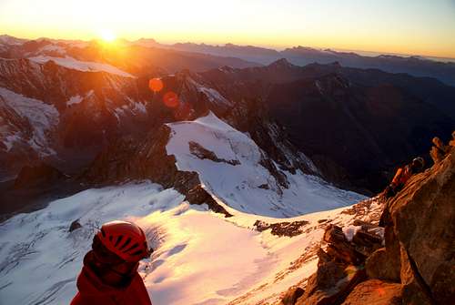 Just climbed down from the summit via North Ridge at sunset