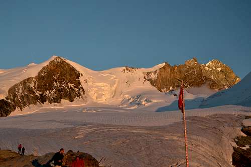 Bishorn and Weisshorn in sunset light