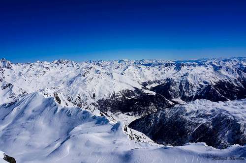 Wurmkogel |Summit veiw towards the East with Stubai Alps and Dolomites