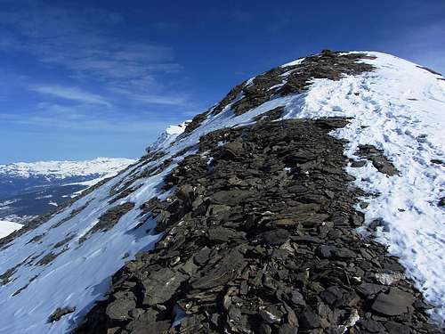The final meters of the SW ridge to the SW summit of Mont de l'Etoile