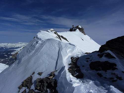 Looking along the summit ridge from the SW to the main, NE summit of Mont de l'Etoile (3370m)