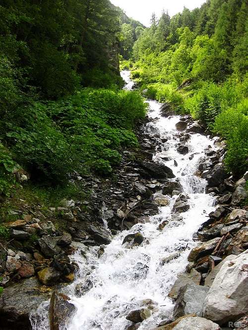 Mountain stream in the scenic Turtmann valley