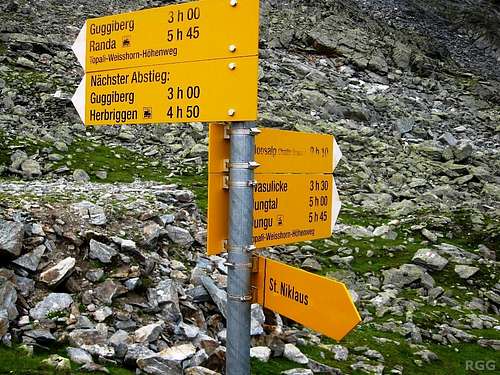Signpost at the Topalihütte
