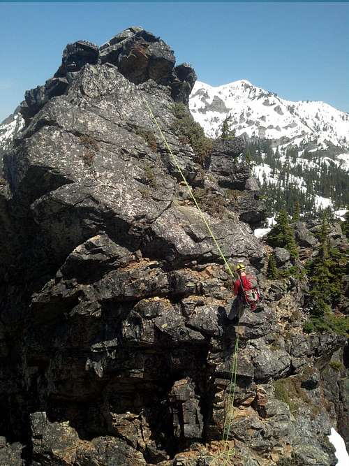 Rappelling the south ridge of the north summit