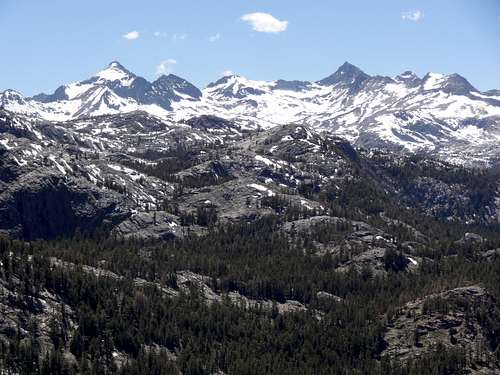 Rodgers Peak(l) and Lyell(r) and The Ritter Range