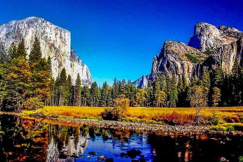 Classic Yosemite Valley in Fall