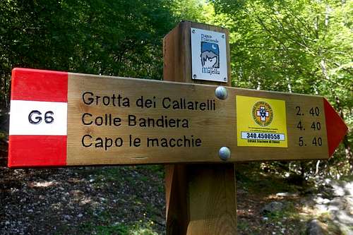 Signpost, hiking trail G6