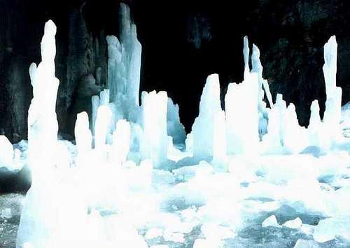 Icy cave in the heart of the...