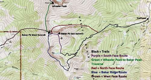 Baker Peak Routes