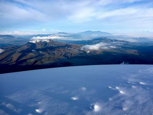 Pasochoa and Rumiñawi, visible from the Cotopaxi summit.