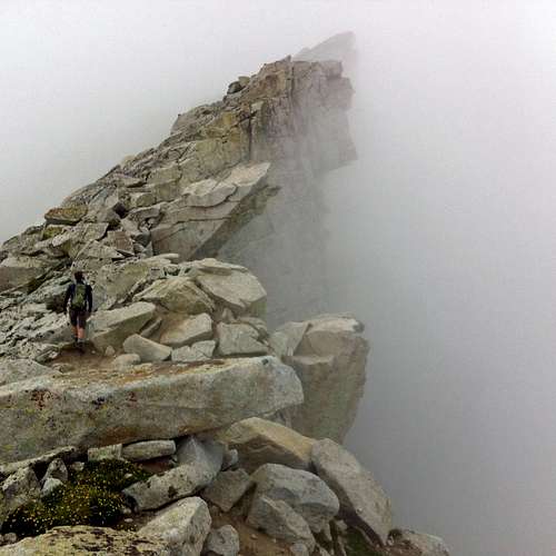 Misty ridge traverse