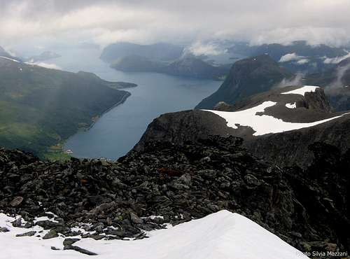 Innfjord seen from Finnan ridge, Romsdal Alps