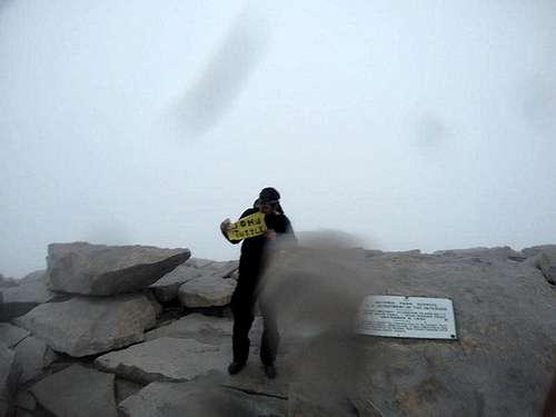 Video Mt. Whitney Summit, Fog/Rain/Wind—Highpoint 10