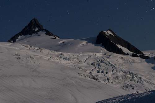 Sulphide Glacier in moonlight
