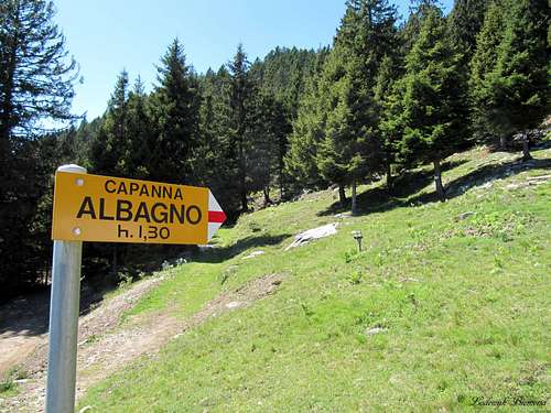 Albagno; starting point of the route