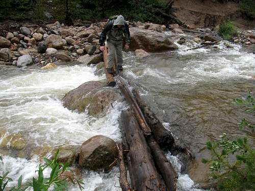 Roaring River - Log Crossing