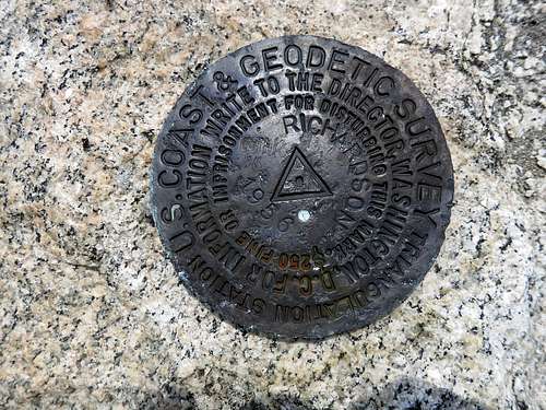 USGS Marker on Richardson Peak