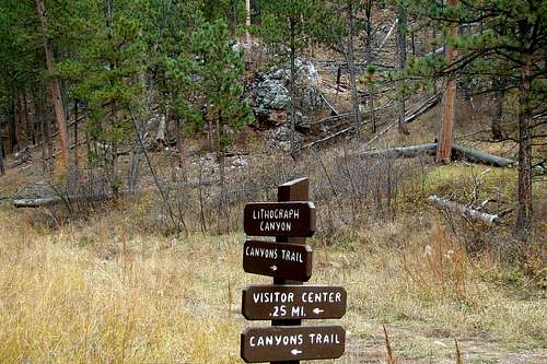 Lithograph Canyon Signpost
