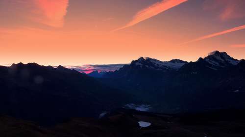 The eastern Bernese alps at sunrise
