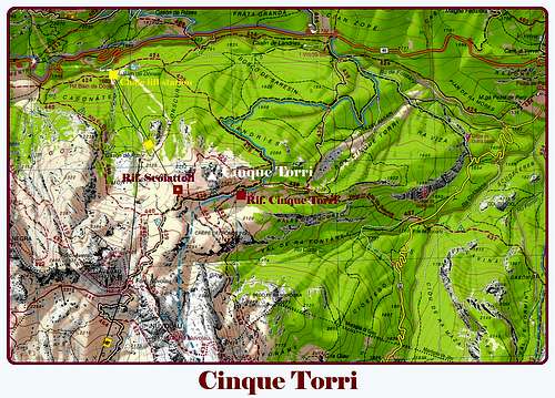Cinque Torri (Five Towers) map