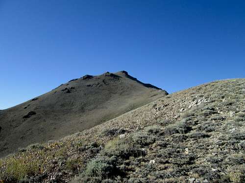 The summit as seen from the ridgeline