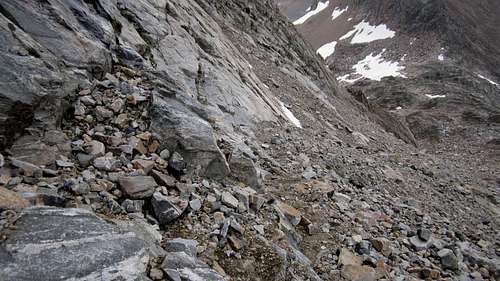 The trail at the base of the slab