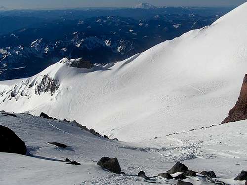 Camp Muir from Cathedral Gap....