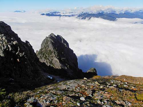 Looking down at Middle Index above the clouds