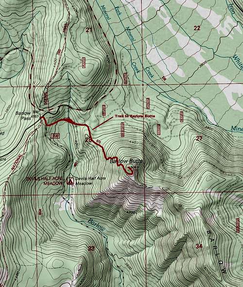 Barlow Butte Trail Map