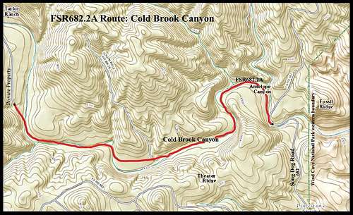 FSR692.2A Cold Brook Canyon Route Map