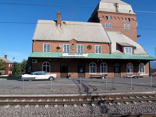 The east (Ostra) train stop in Abisko