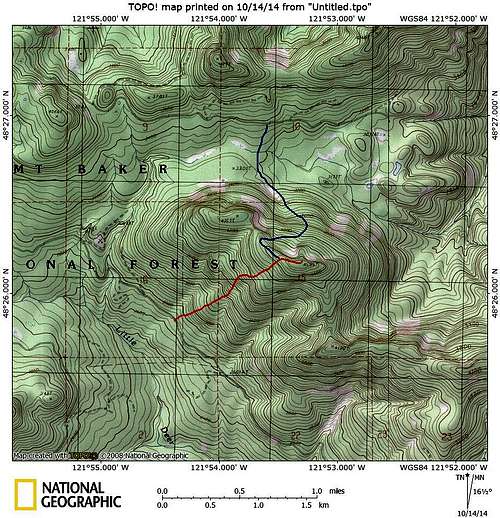 'Lumberjack Mountain' route map