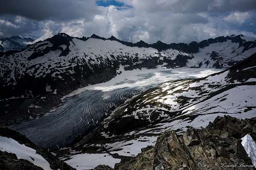 The massive Rhone Glacier
