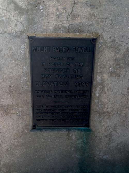 Baden Powell Summit Monument