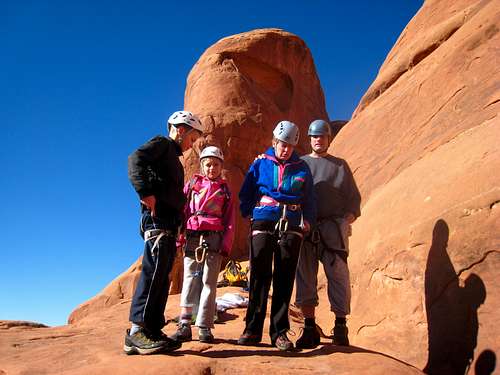 Scott and family before the rappel