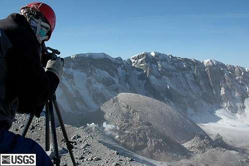 A photographer on the crater...