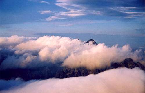 Lomnica Peak over the clouds...