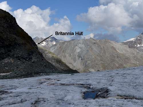 Lower Houlaub Glacier and route to Britannia Hut