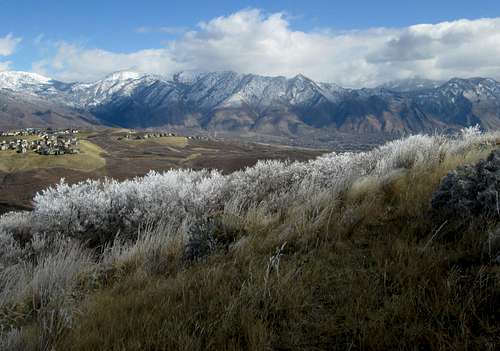 Frozen scenery above Lehi Utah