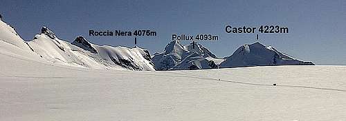 View of Castor & Pollux from Klein Matterhorn