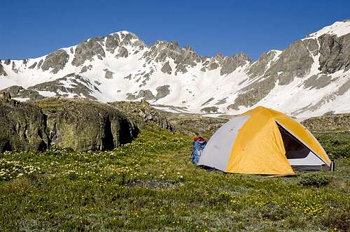 Fletcher Mountain and a Tent