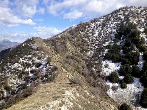 A view of the final pull up to the Stone Canyon Trail