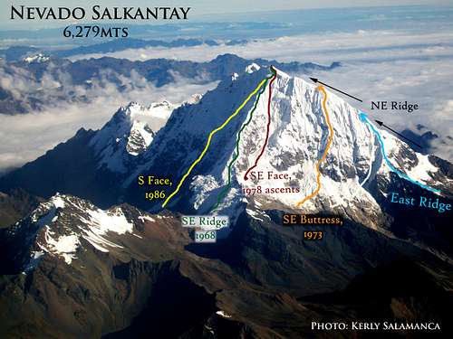 East Face Routes on Salkantay