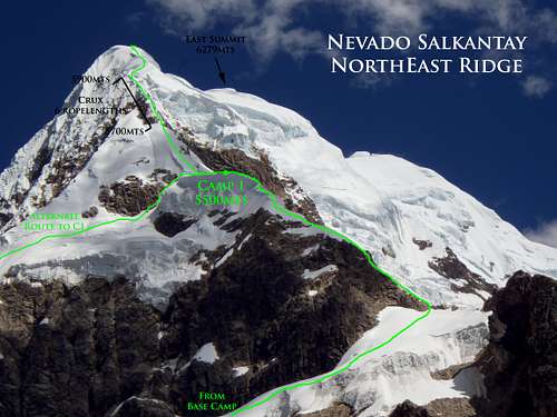 Route topo NE ridge
