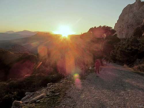 Setting sun near El Chorro